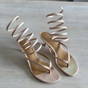 Reformation Spiral Strap Heels in Cream NEW 8.5
